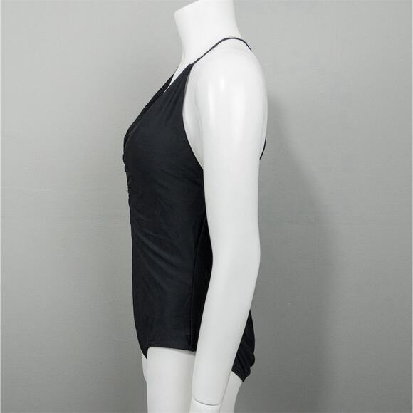 Calvin‎ Klein Black One Piece Swimsuit Size XL Tie Back Infinite Stretch V Neck - Picture 4 of 15